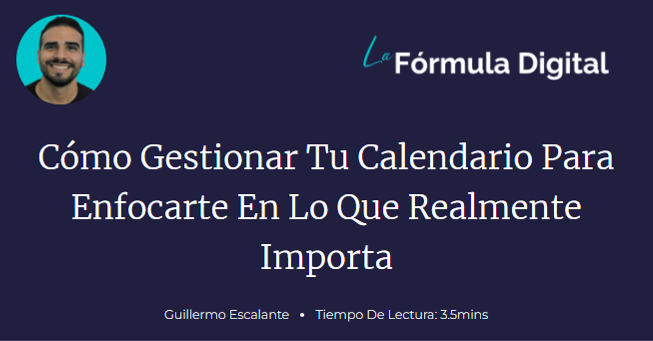 Como gestionar tu calendario para enfocarte en lo que importa