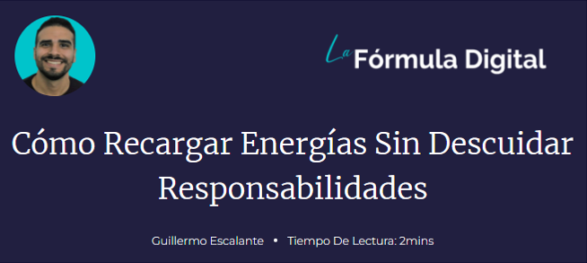 Como recargar energías sin descuidar responsabilidades